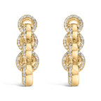 14K Yellow Gold Plated .925 Sterling Silver 1/2 Cttw Diamond Chain Link Drop Earrings (H-I Color, I1-I2 Clarity)