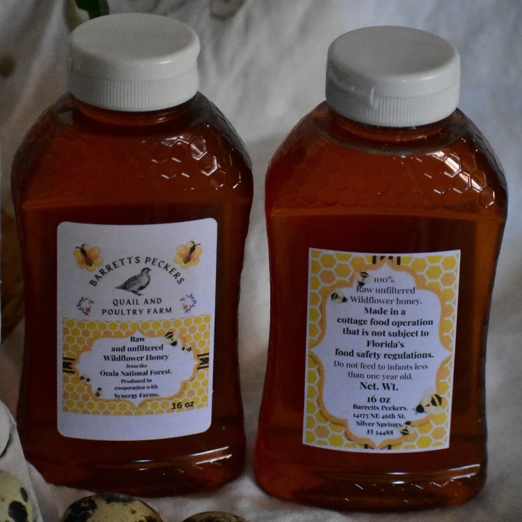 Miel de flores silvestres cruda y sin filtrar del Bosque Nacional de Ocala