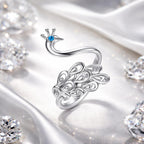 925 Sterling Silver Plated Platinum Pavé Setting CZ Ring for Women