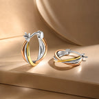 S925 Sterling Silver Earrings with Platinum, Rose Gold, and Gold Plating for Women
