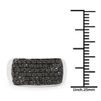1.21 Carat Genuine Black Diamond .925 Sterling Silver Ring
