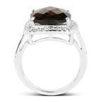 3.96 Carat Genuine Smoky Quartz .925 Sterling Silver Ring
