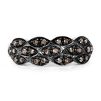 0.31 Carat Genuine Champagne Diamond .925 Sterling Silver Ring
