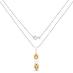 1.34 Carat Genuine Citrine and Pearl .925 Sterling Silver Pendant