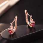 925 Sterling Silver Rose Gold Plated Earrings with CZ in Pavé Setting