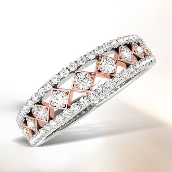 14k White and Rose Gold Diamond Band (3/8 ct. tw.)