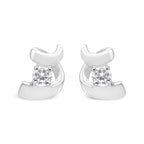 10K White Gold 1/10 Cttw Round Brilliant-Cut Diamond Espira Swirls Solitaire Push Back Stud Earrings (I-J Color, I1-I2 Clarity)