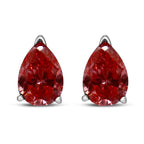 14K White Gold 1/2 Cttw Lab Grown Pink Pear Diamond 3 Prong Set Martini Solitaire Stud Earrings (Pink Color, VS2-SI1 Clarity)