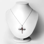 2.29 Carat Genuine Garnet and White Topaz .925 Sterling Silver Pendant