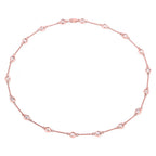 14K Rose Gold Plated 4.50 Carat Genuine Morganite .925 Sterling Silver Necklace