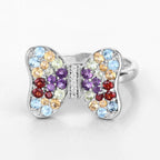 1.18 Carat Genuine Multi Stones .925 Sterling Silver Ring