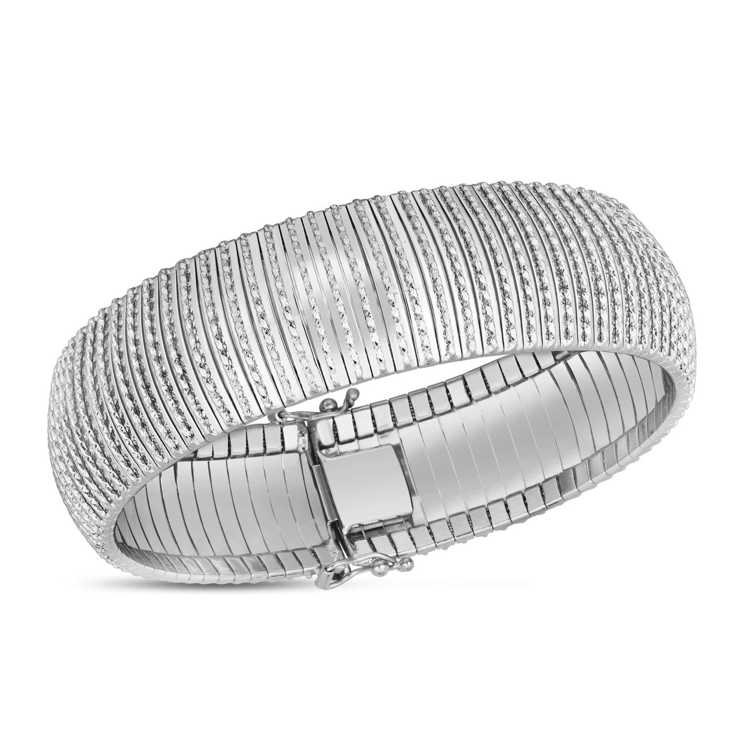 14k White Gold Bold Diamond Flex Bracelet (17.10 mm)