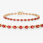 7.00 Carat Genuine Orange Sapphire 14K Yellow Gold Bracelet