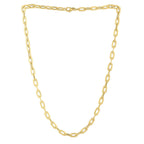 14k Yellow Gold Oval Domed Paperclip Chain Necklace (5.30 mm)
