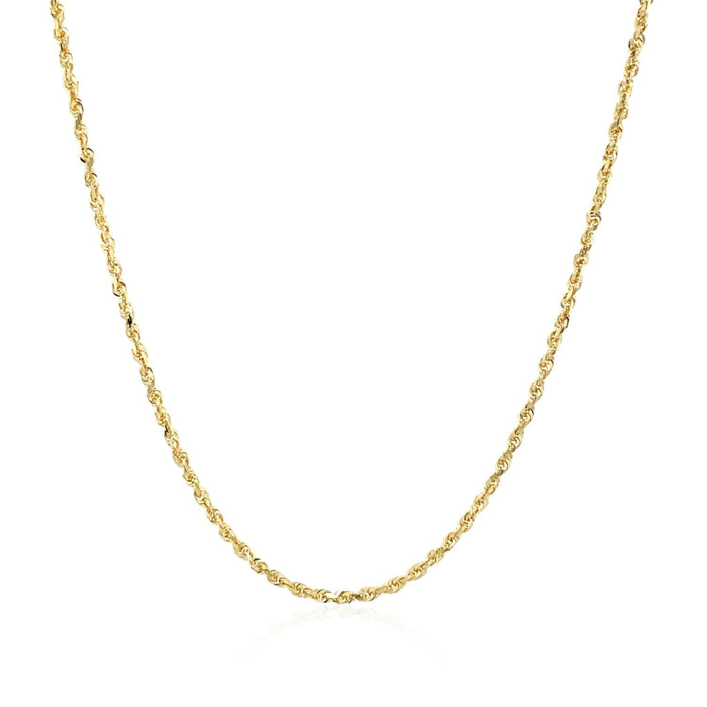 10K Yellow Gold Solid Diamond Cut Rope Chain 1.4mm