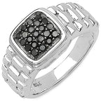 0.22 Carat Genuine Black Diamond .925 Sterling Silver Ring
