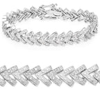 0.90 Carat Genuine White Diamond .925 Sterling Silver Bracelet