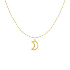14k Yellow Gold Necklace with Moon