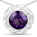 3.30 Carat Genuine Amethyst .925 Sterling Silver Pendant