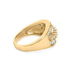 14K Yellow Gold 1.00 Carat Total Weight Diamond Cocktail Cluster 5 Stone Ring (H-I Color, SI1-I1 Clarity) - Ring Size 7
