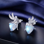 925 Sterling Silver Moonstone CZ Earrings for Women