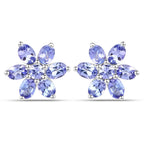 2.24 Carat Genuine Tanzanite .925 Sterling Silver Earrings