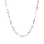 14K White Gold Delicate Paperclip Chain (2.1mm)