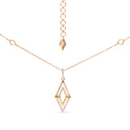 14K Yellow Gold 1/4 Carat Total Weight Diamond Double Triangle Geometric 18" Pendant Necklace (G-H Color, SI1-SI2 Clarity)