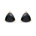 0.70 Carat Genuine Black Sapphire 14K Yellow Gold Earrings