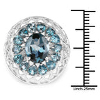 5.98 Carat Genuine London Blue Topaz .925 Sterling Silver Ring