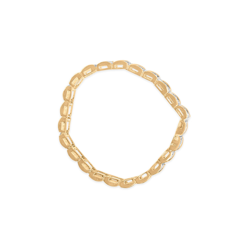 10K Yellow Gold 5.00 Carat Total Weight Round-Cut Diamond Link 7" Bracelet (J-K Color, I1-I2 Clarity)