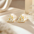 925 Sterling Silver & Plated Gold CZ Earrings for Women