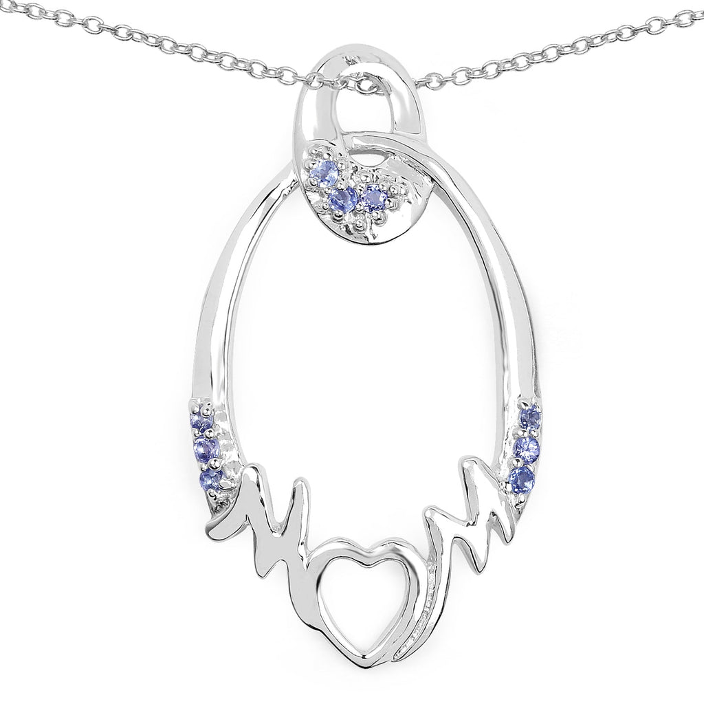 0.18 Carat Genuine Tanzanite .925 Sterling Silver Pendant