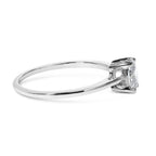 14K White Gold 1/2 Carat Total Weight Oval Lab Grown Diamond 4 Prong Solitaire Engagement Ring (F-G Color, VS2-SI1 Clarity) - Size 7