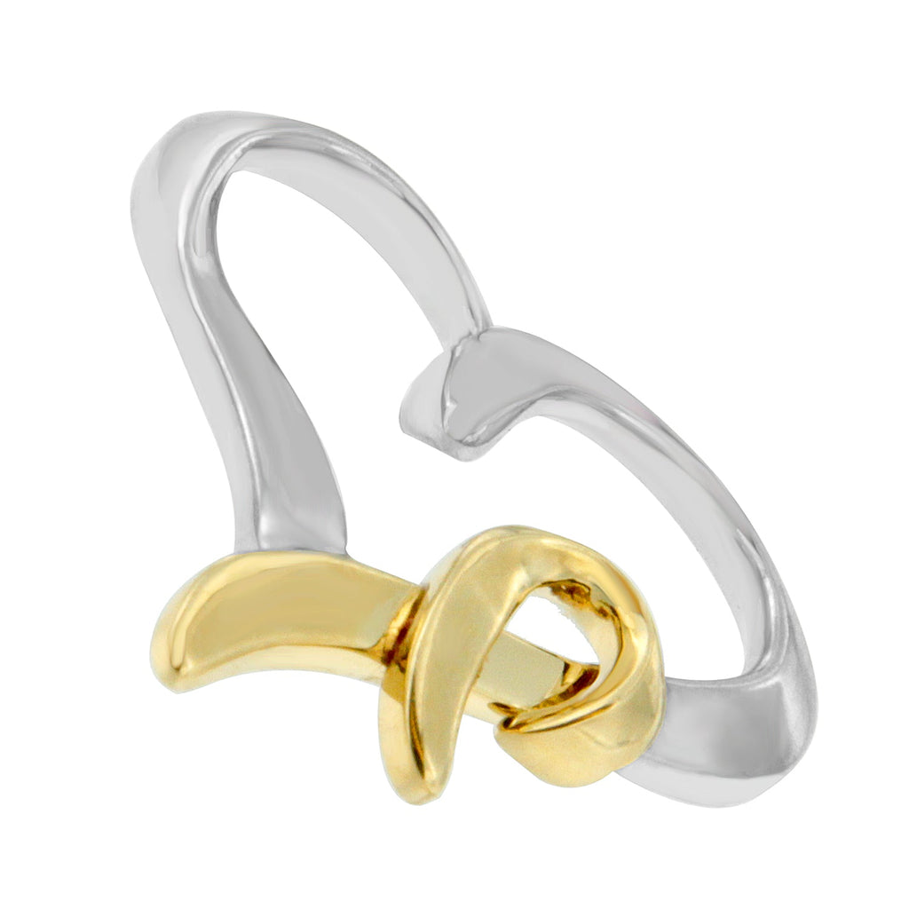 .925 Sterling Silver and 14K Yellow Gold Two-Tone Heart-Shaped Pendant Necklace