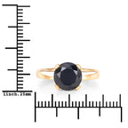 3.00 Carat Genuine Black Diamond 14K Yellow Gold Ring