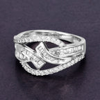 0.72 Carat Genuine White Diamond 14K White Gold Ring (E-F-G Color, VS-SI Clarity)
