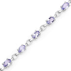 3.12 Carat Genuine Tanzanite .925 Sterling Silver Bracelet