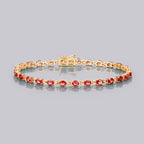 7.00 Carat Genuine Orange Sapphire 14K Yellow Gold Bracelet