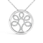 .925 Sterling Silver 1/10 Cttw Diamond Tree of Life Pendant Necklace (I-J Color, I3 Clarity)