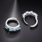 925 Sterling Silver Earrings with Pavé Setting and White Gold Plating for Women