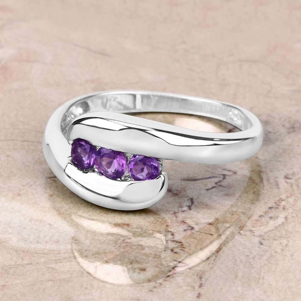 0.54 Carat Genuine Amethyst .925 Sterling Silver Ring