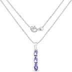 0.75 Carat Genuine Tanzanite .925 Sterling Silver Pendant
