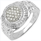 0.20 Carat Genuine White Diamond .925 Sterling Silver Ring