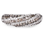 1.25 Carat Genuine Champagne Diamond & White Diamond .925 Sterling Silver Ring