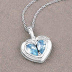 2.66 Carat Genuine Blue Topaz and White Topaz .925 Sterling Silver Pendant