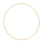 Solid 14K Yellow Gold 2.5mm Paperclip Chain Necklace Unisex 18" Inches