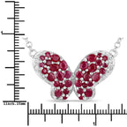 4.15 Carat Genuine Ruby and White Zircon .925 Sterling Silver Pendant