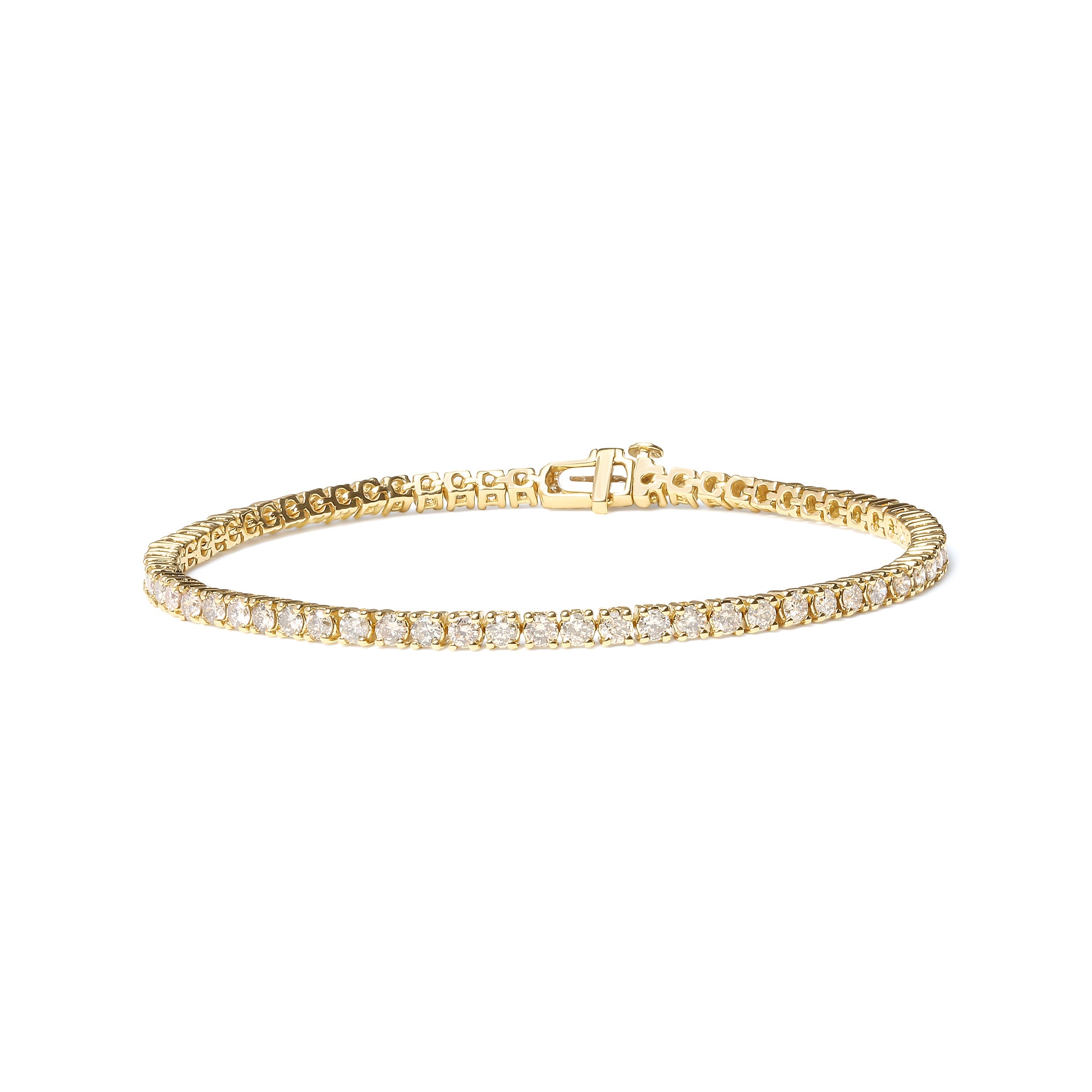 14K Yellow Gold 6.0 Cttw Classic 4-Prong Set Round Brilliant Cut Diamond Tennis Bracelet (K-L Color, VS2-SI1 Clarity) - 7.25"