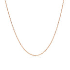14k Pink Gold Diamond Cut Cable Link Chain 0.8mm